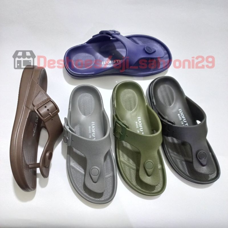 LUOFU E 6195 BM SIZE 36-44 ORIGINAL l Sandal jepit jelly pria l Sendal jepit cowok impor Luofu Impor