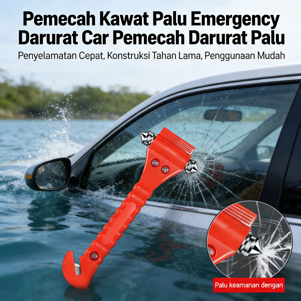 Pemecah Kaca Mobil Baseus + Pemotong Sabuk Pengaman Palu Darurat Pemecah Kaca Mobil Alat Darurat Eme