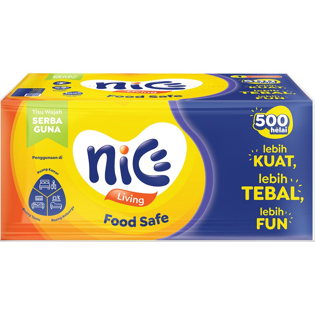 GG TISSUE NICE 500 HELAI / TISU SERBAGUNA NICE LIVING 250 SHEETS 2 PLY KEMASAN BARU FOOD SAFE