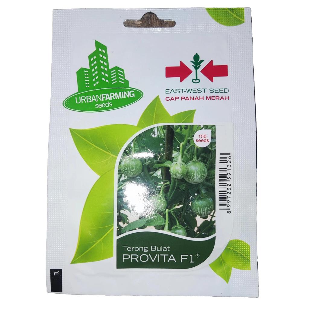 Benih Bibit Biji Terong Lalap Hijau Putih PROVITA F1 Cap Panah Merah 150 Butir Kemasan Urban Farming