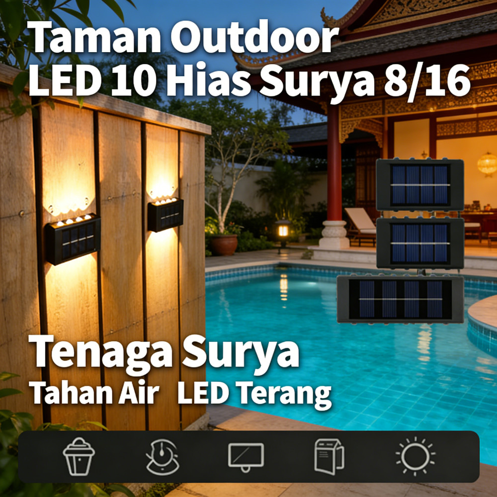 Outdoor LED Taman 10 Surya 16/8 Hias