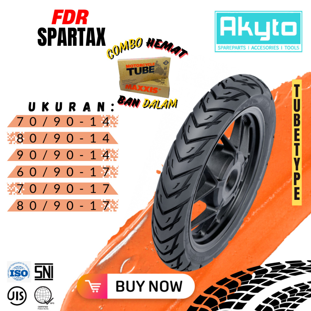 BAN FDR SPARTAX RING 17  RING 14 / BAN TUBETYPE / BAN MOTOR RING 17 / BAN R17  R14 / (70/90-14  , 90