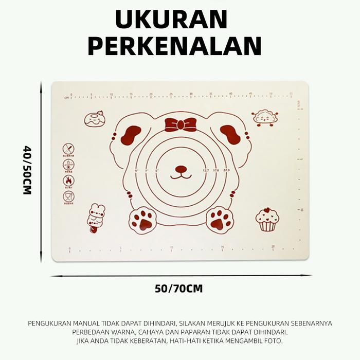 saleAlas adonan silikon rumah tangga food grade, alas adonan tebal dan besar, alas adonan kartun tah