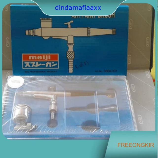Pen brush Meiji Tabung Samping/ Mini Spray Gun/ Air brush Double Action/ Penbrush Meiji Ori Hologram