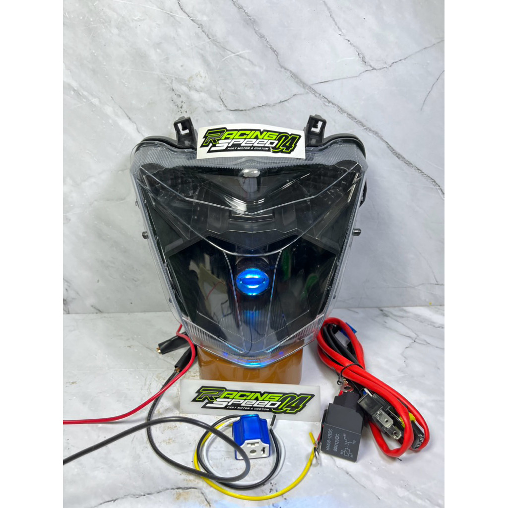 Reflektor Lampu Depan Biled H4 + Socket Beat Esp Beat Street 2016 2017 2018 2019 Tinggalpasang lampu