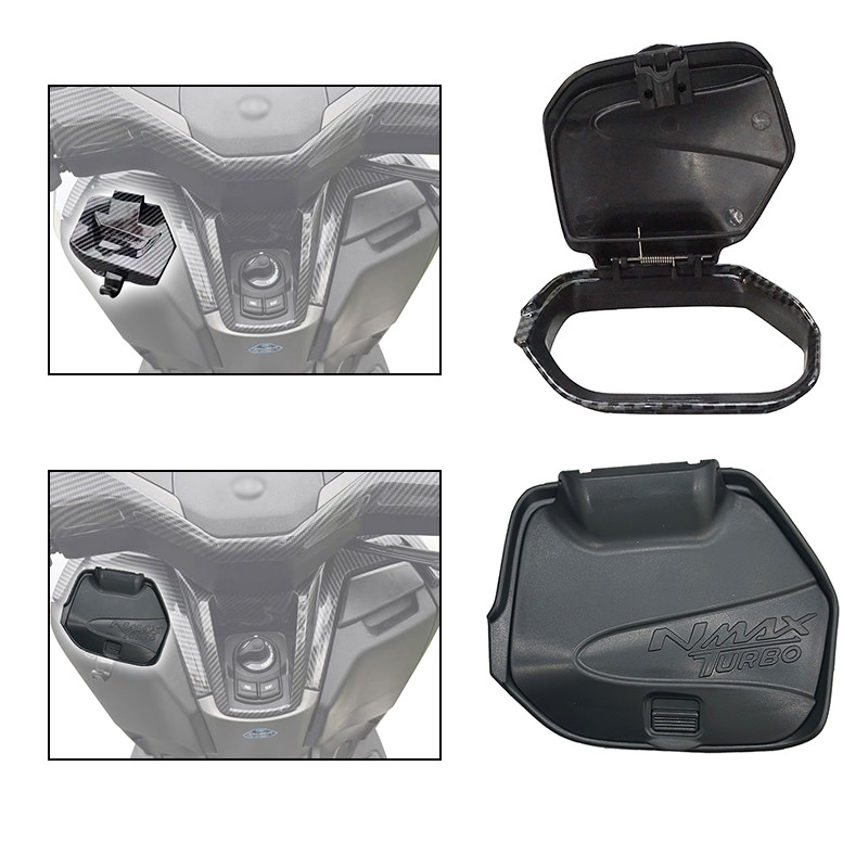 NMAX Motorcycle Tool Box Storage Cover Lid ABS UPGRADE Side Pocket Cover arger Waterproof Cap For Ya