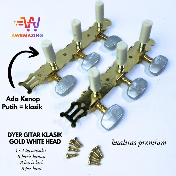 Set Dryer Putaran Gitar Tuning Peg Gitar Akustik Klasik / Spare Part Putaran Gitar Classic Akustik K