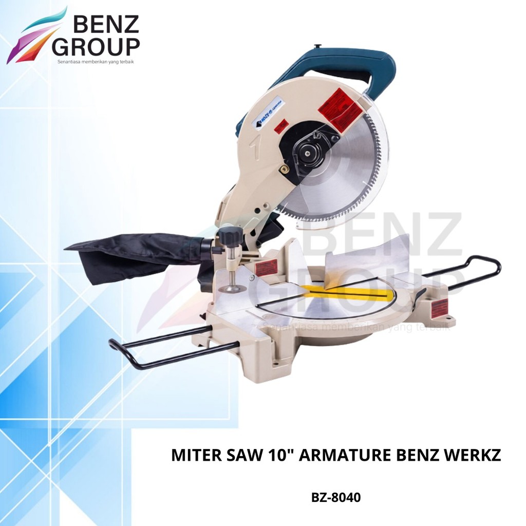 Benz Werkz Mesin potong aluminium kayu sudut / Miter Saw 10" Armature BZ-8040