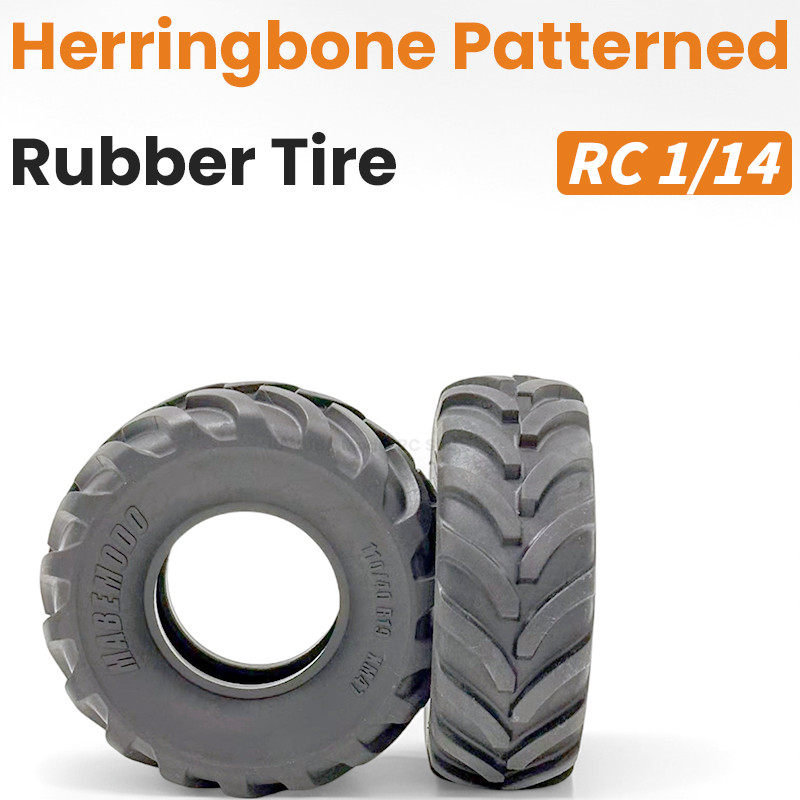 110MM Herringbone Tread Rubber Tires for 1/14 Tamiya RC Truck Tractor Dump Climbing Vehicle Scania B