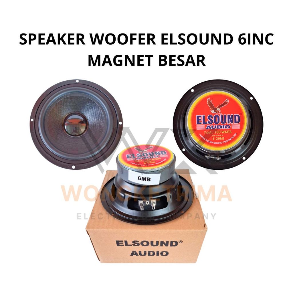 Speaker Woofer ELSOUND 6 Inch Magnet Besar 8 Ohm 150W
