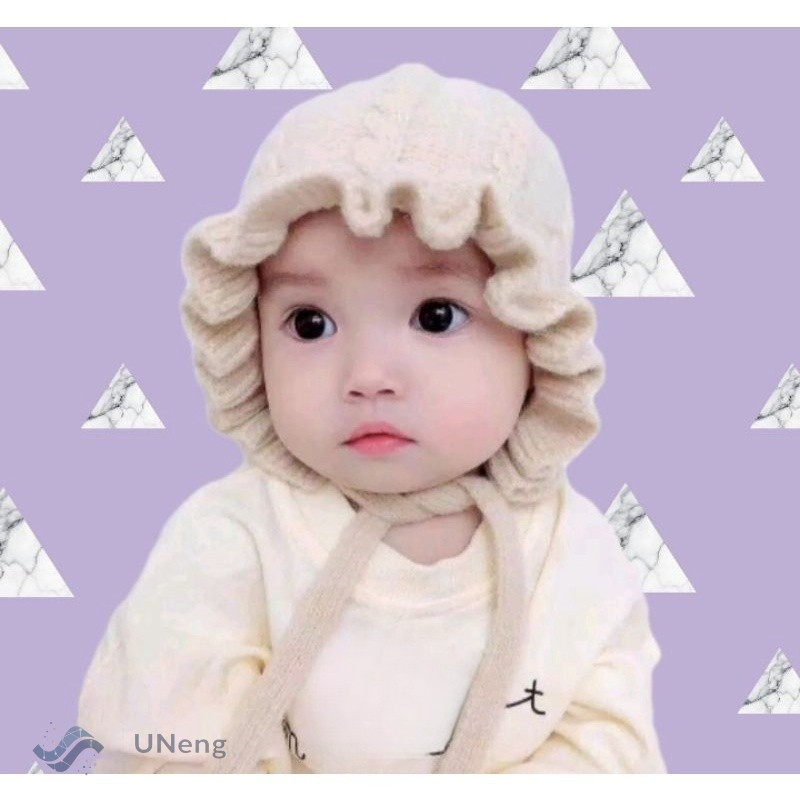 TOPI KUPLUK RAJUT BAYI PEREMPUAN KUPLUK  BONET ADA TALINYA