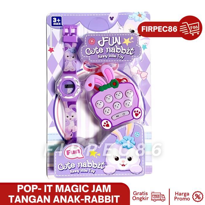 Jam Tangan Anak-Anak Fashion Karakter SANRIO Digital tali Karet- FREE MAINAN PO P IT- Jam Tangan Ana