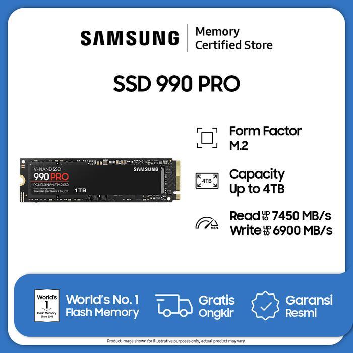 Samsung SSD 990 PRO NVMe M.2 - 1TB / 2TB / 4TB - 1TB