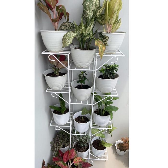 RAK BUNGA 12 SUSUN/RAK POT BUNGA BESI 8MM/RAK BUNGA MINIMALIS/STANDING POT MINIMALIS/RAK BUNGA BESI 