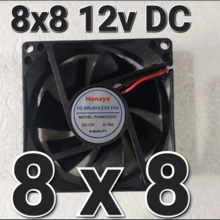kipas 8x8 12v 8x8 dc cooling motor fan kipas dc 12 v volt 8 cm pendingin 8cm 80mm 80 mm komputer dis
