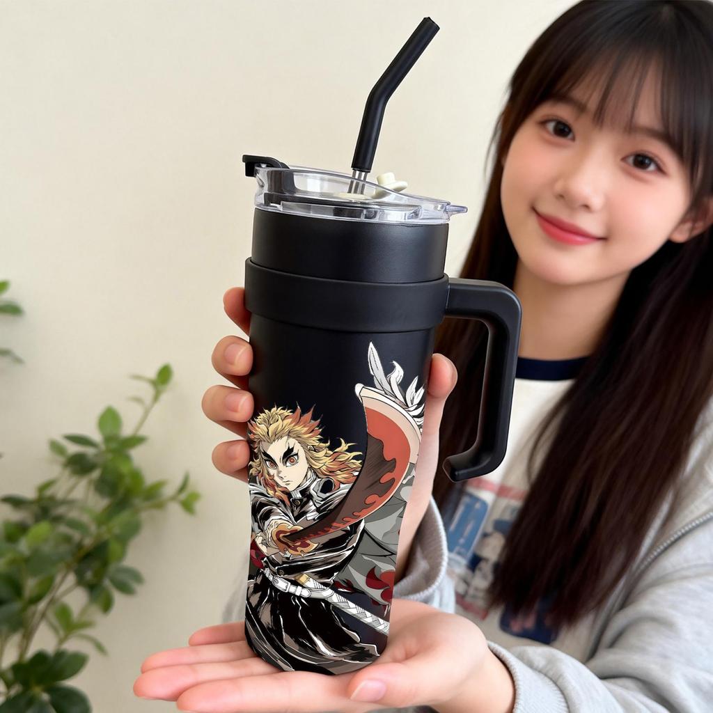 Tumbler Botol Minum Motif Anime Demon Slayer Karakter Kyojuro Rengoku 1182ml Jumbo– Botol Minum Besa