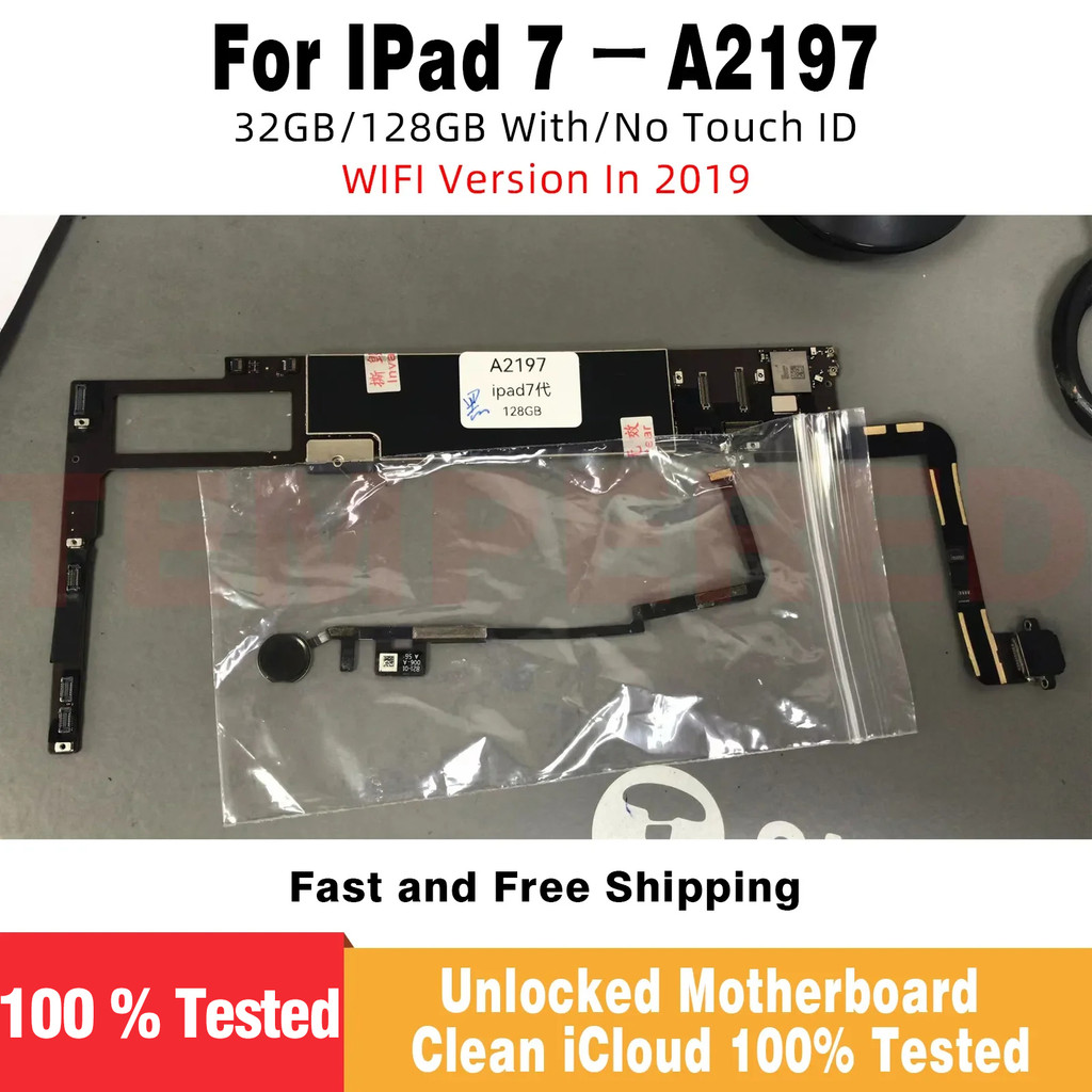 NO ICloud Free ID A2197 Wifi Version Mainboard for Ipad 7 in 2019 Motherboard 32GB  128 GB 10.2 In L
