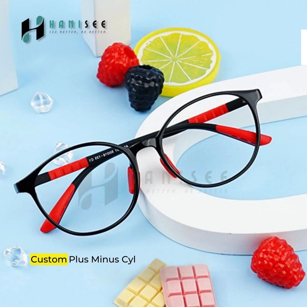 HANISEE - Frame Kacamata Anak Bulat Karet Lentur Anti Patah