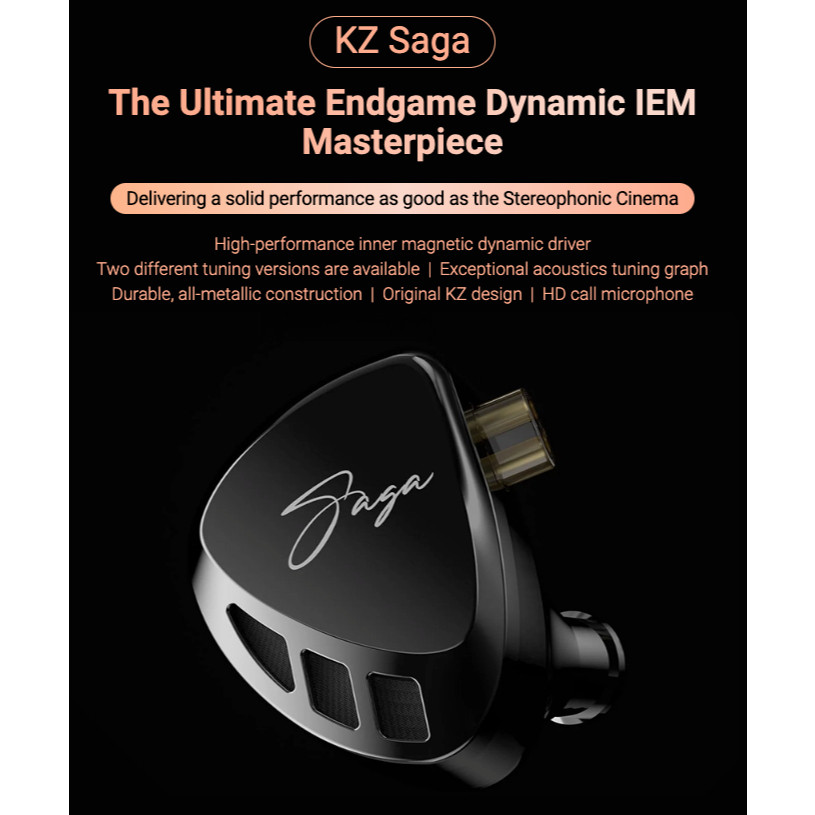 KZ Saga High-performance Inner Magnetic Dynamic Driver IEM WITH MIC