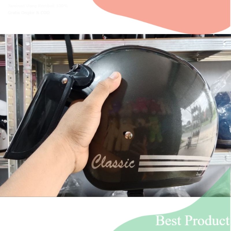 HELM BOGO CLASSIC GARIS TIGA DEWASA SNIsouvenir lainnya