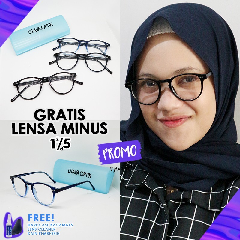 Kacamata Bulat Korea B048 - Pria / Wanita + Lensa Minus Anti Radiasi Murah Terbaru