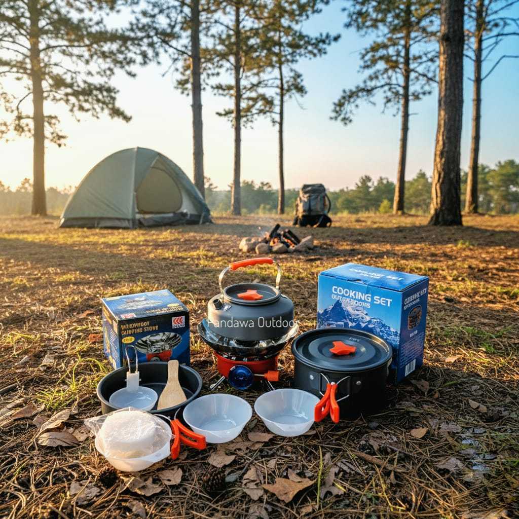 Paket Cooking Set DS308 Nesting DS 308 plus Kompor Alat Masak Camping Outdoor Portable