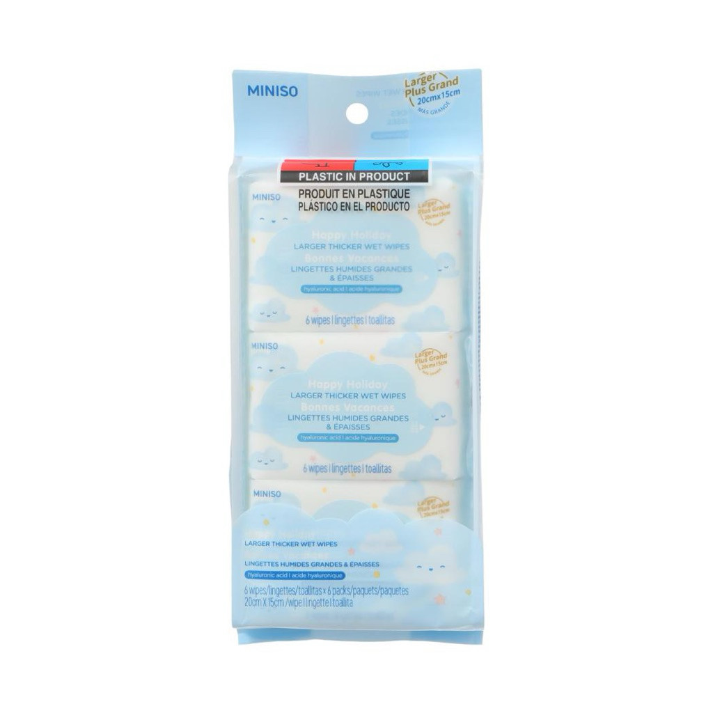 SEDADINI MINISO Tisu Basah Mini Series Flushable Wipes (8 Wipes×8 Pak) Tisu Basah Kecil