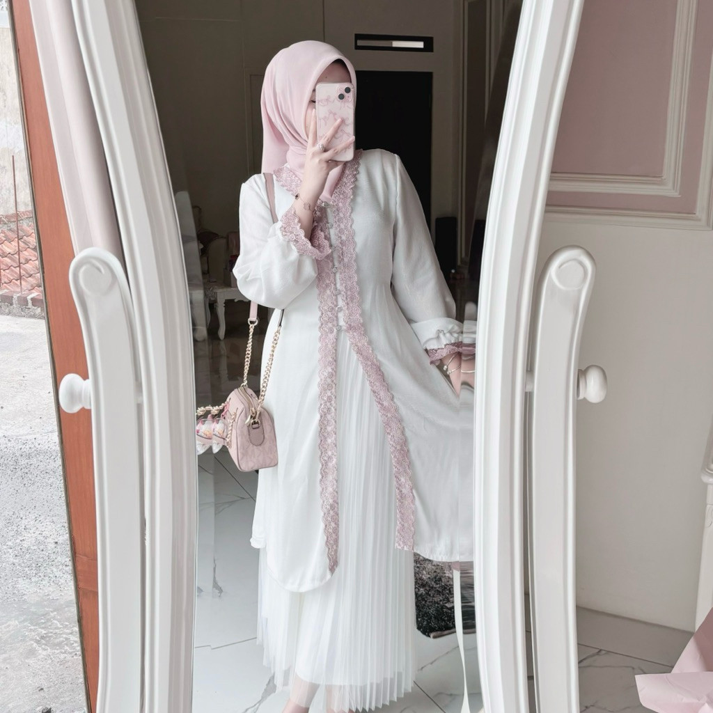 Tiaramu - Nadine Tunik - Kebaya Tunik - Tunik Lebaran - Atasan Kondangan - Atasan Silk PROMO
