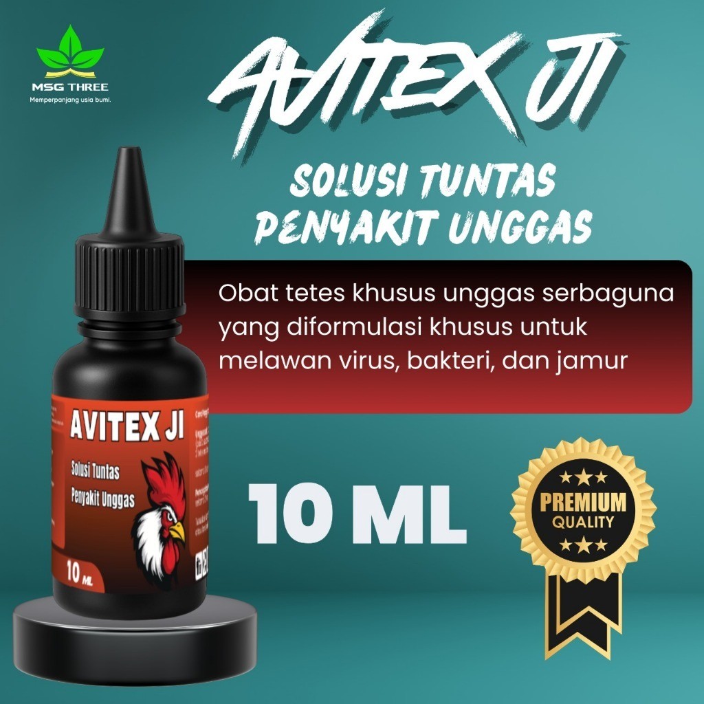 AVITEX JI Obat tetes unggas melawan virus bakteri dan jamur penyakit unggas ayam, bebek, entok