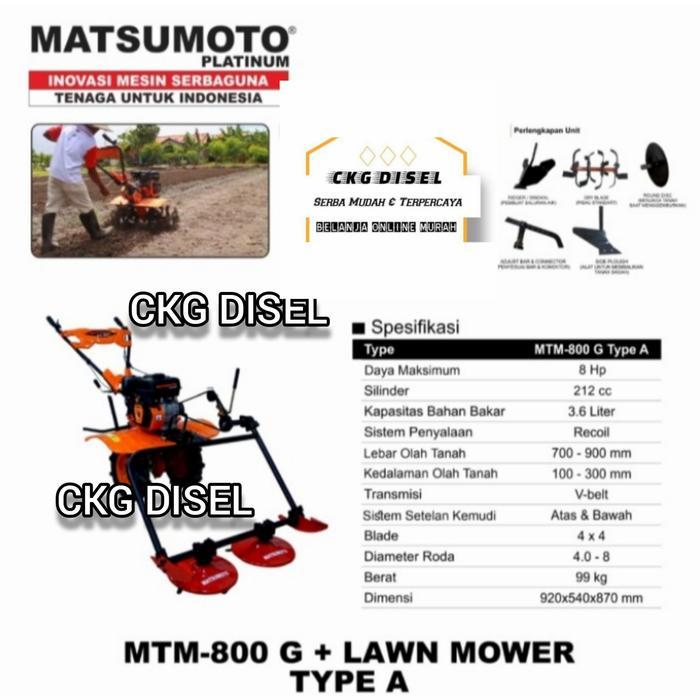 PROMO TRAKTOR MATSUMOTO MTM-800 G LAWN MOWER POTONG RUMPUT PLUS TRAKTOR. - lazhasan shop