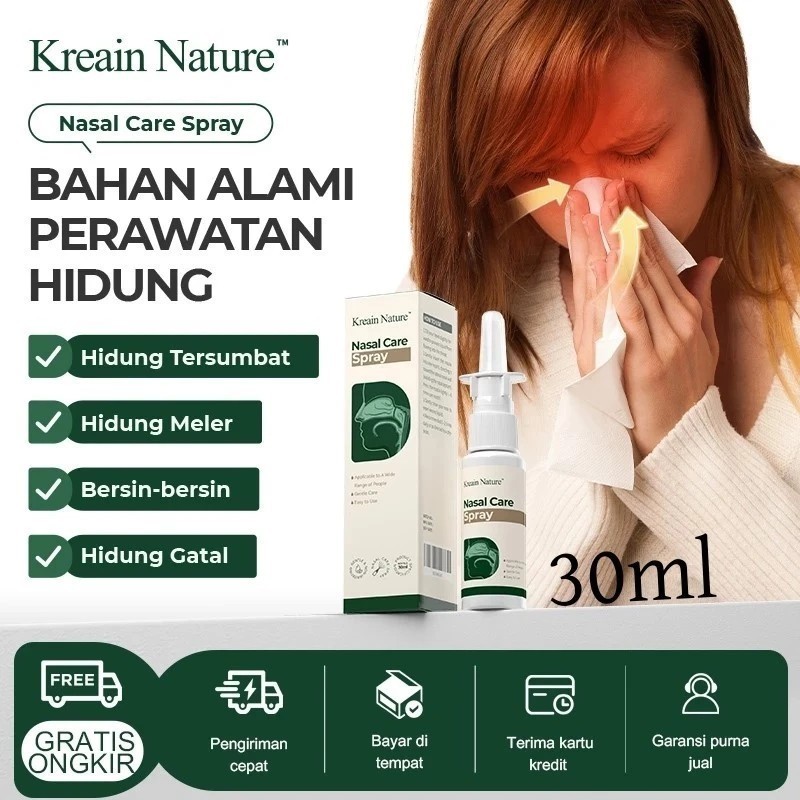 Kreain Nature Semprotan Perawatan Hidung 30ml - Formula Lembut - Atasi Hidung Tersumbat, Kering & Ir