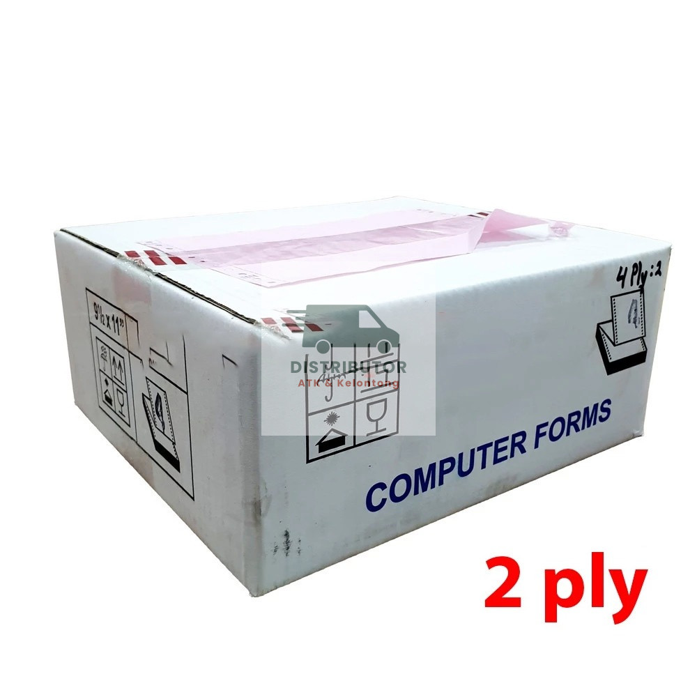 CONTINUOUS FORM 2 PLY Bagi 2 dan full 9.5 x 11" Kertas Computer NCR