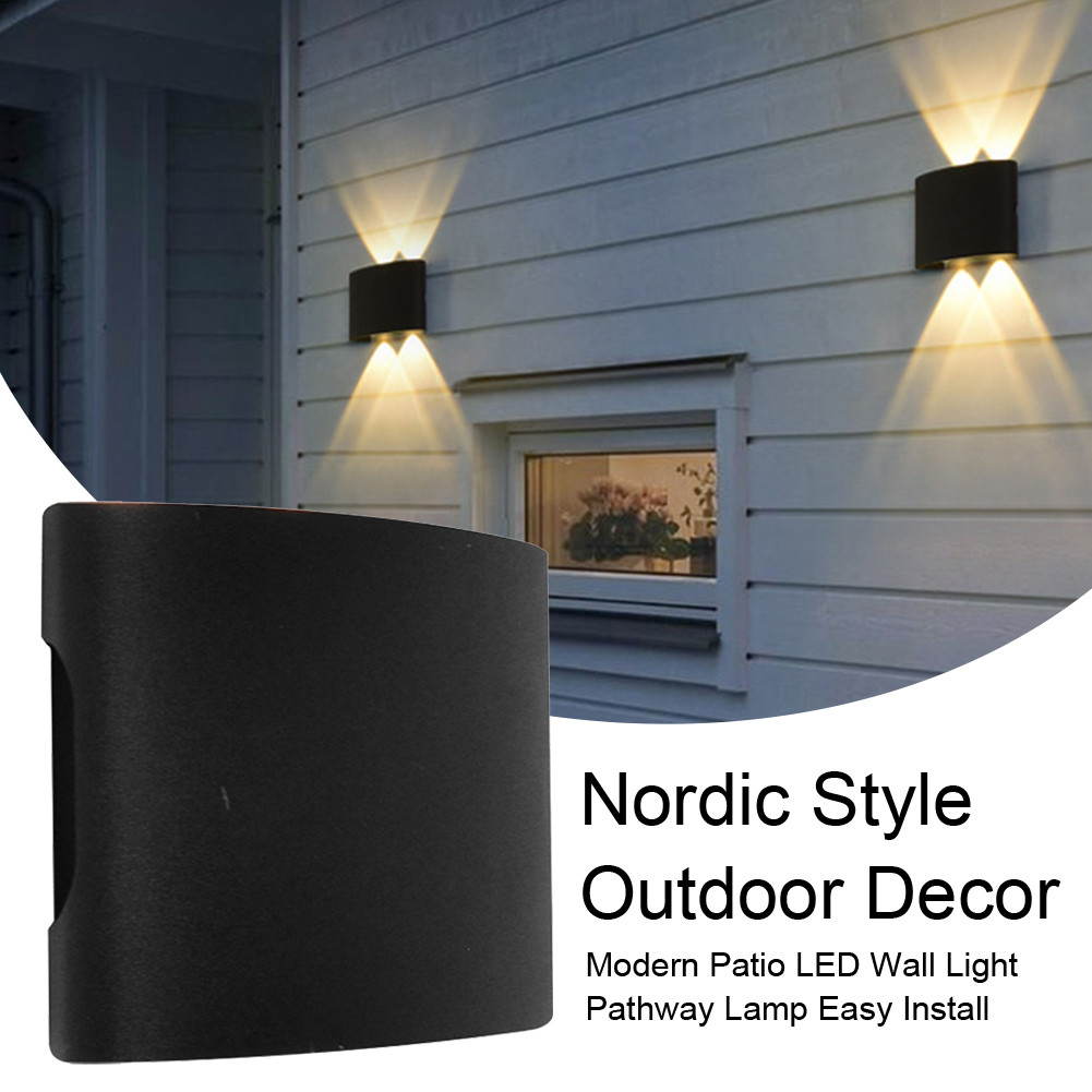 Lampu Dinding LED Modern untuk Dekorasi Luar Ruangan Bahan Aluminium Mudah Dipasang