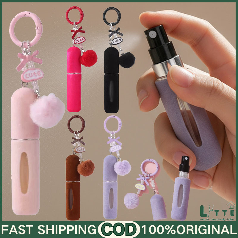 LYTTE Botol Parfum Portabel Botol Parfum Portabel Gantungan Tas Berbulu Parfum Atomizer Botol Parfum