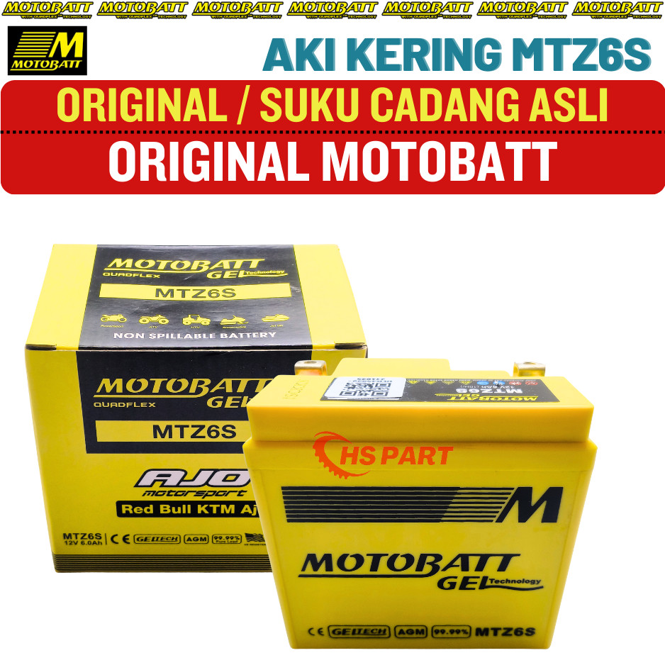 Aki Kering Motobatt MTZ6S CB150R CBR150R CB150X Supra GTR Vario 125 150 160 Original 100%