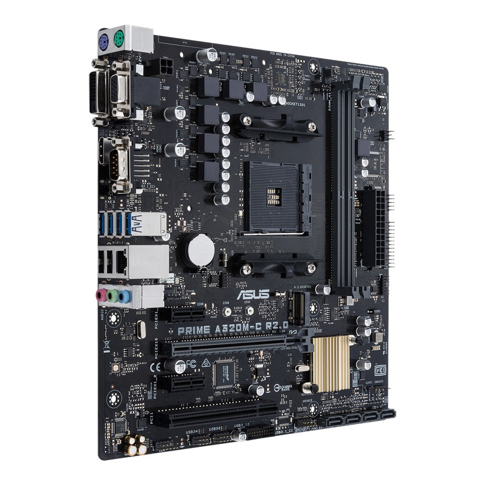 A320M-C R2.0 Motherboard Support AMD Ryzen 5 5600 Ryzen 7 5700X3D DDR4 3200Mhz NVME M.2 PCIe 3.0 AM4