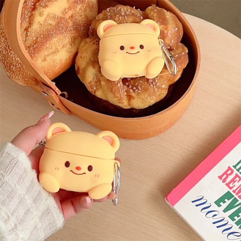 for AirPods 4 Case 3D Butter Bear Earphone Case for AirPods Pro 1 2 3 Cartoon Silicone Cover for Pro
