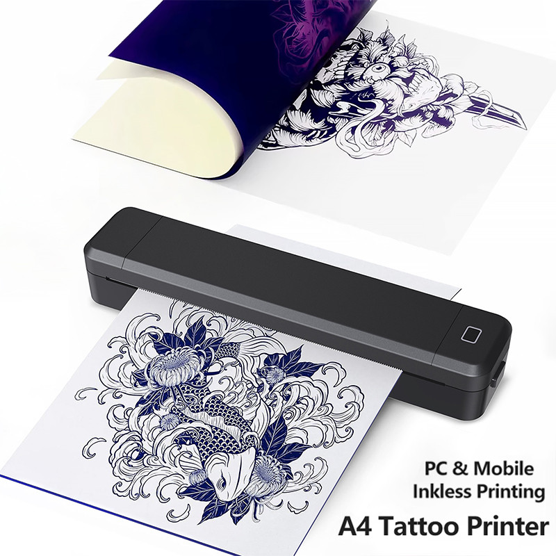 Mini Portable A4 Thermal Printer Document Tattoo Printing Maine Multifunctional Inkless A4 Paper Pri