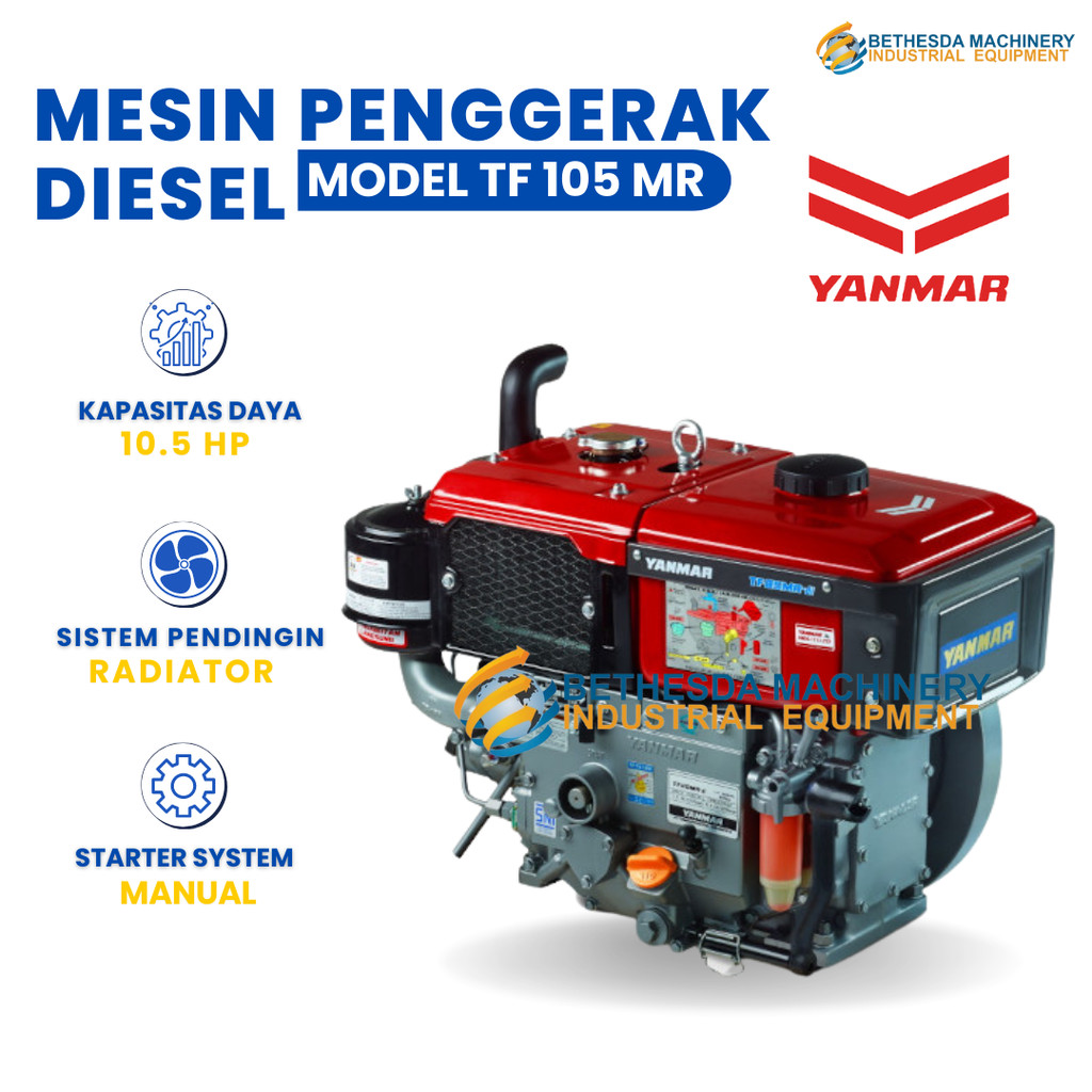 Yanmar TF 105 MR-di Diesel Penggerak 10.5HP Mesin Engine Radiator 10,5 HP / 10.5 HP