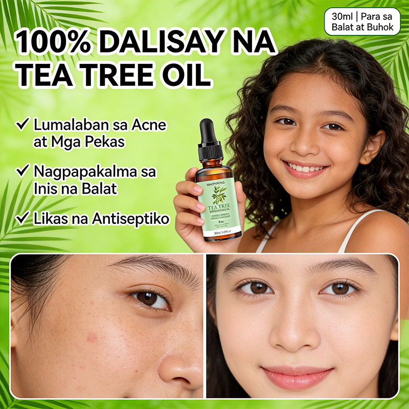 Tea Tree Oil 100% Murni 30ml Minyak Esensial Tea Tree Asli untuk Jerawat Rambut Rontok & Ketombe Ant