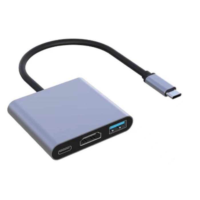 PROMO Typec ke HDMI HD hub USB hub tiga-dalam-satu ekspansi laptop TV proyektor basis ekspansi -  ab