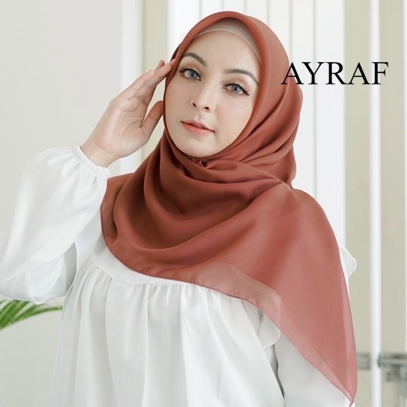 hijab segiempat bella square bahan pollycotton size 110x110/hijab kerudung bella square warna coklat
