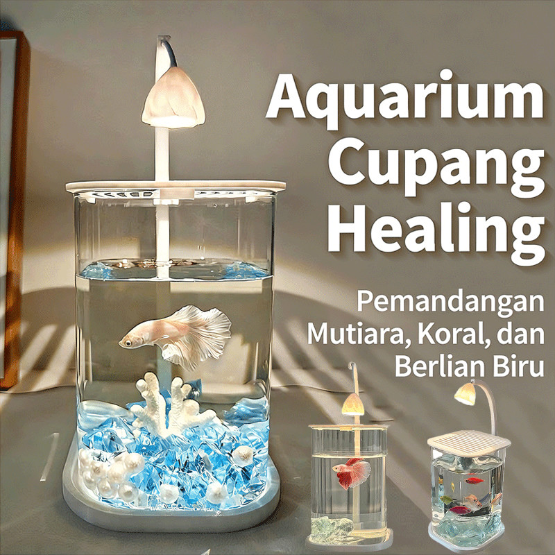 Mini Transparent Fish Tank Aquarium Cupang Aquarium Ikan Hias Untuk Ikan Cupang Ikan Hias Kecil