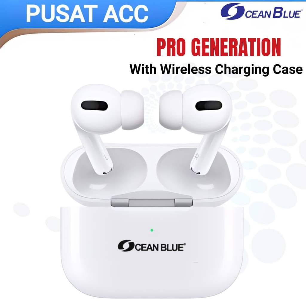 Promo Earphone Headset Bluetooth TWS Iphone IOS Android OCEANBLUE Pro Extra Bass Charging Case