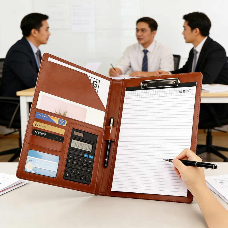 Folder A4 Kulit Multifungsi – Map Kontrak Bisnis & Notulen Rapat, Cocok untuk Manajer & Presentasi