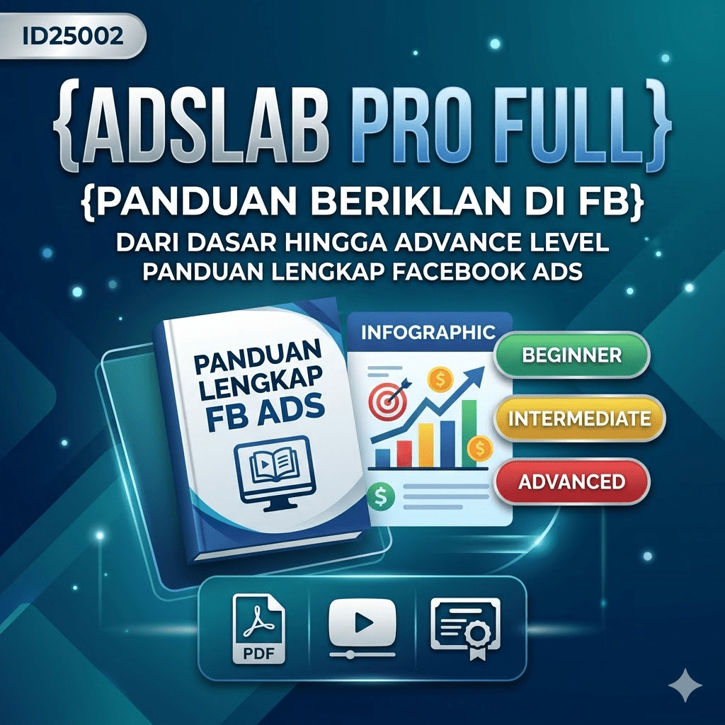 ID25002 - Adslab Pro Full - Panduan Beriklan Di Fb Dari Dasar Hingga Advance Level