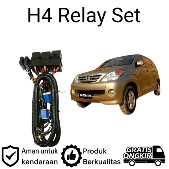 AM Relay Set Lampu Utama LED H4  Mobil Daihatsu Xenia Gen1 2004 2011