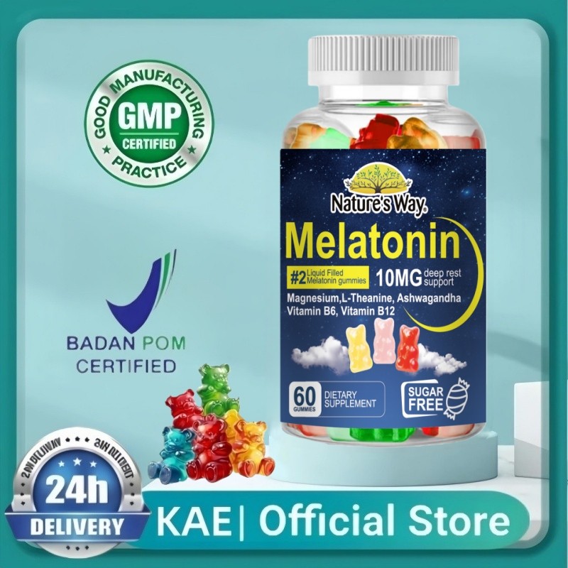 Nature's Way Melatonin Gummies 60PCS promote calm and relaxation, improve sleep quality, and ensure 