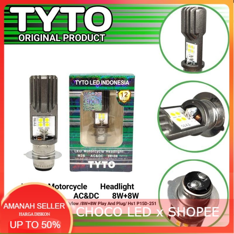 LAMPU LED MOTOR H6 AC DC CSP CHIP TYTO ORIGINAL