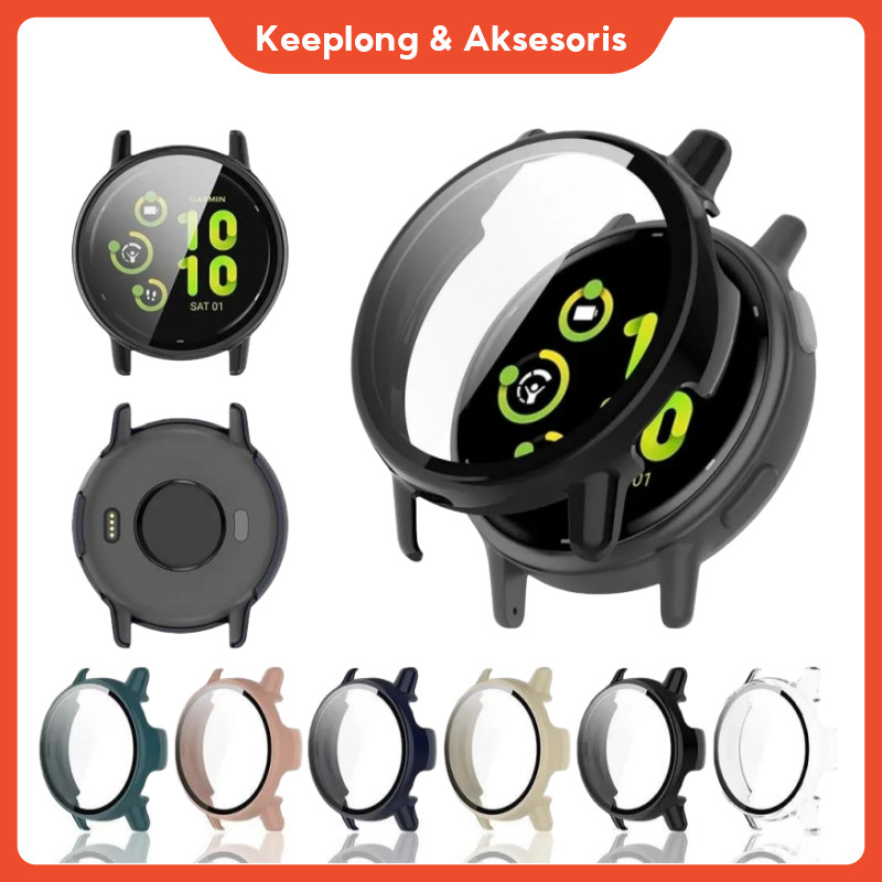 Case Garmin Vivoactive 5 2in1 Screen Protector For Garmin Vivoactive 5 Tempered Glass & Hard PC Case